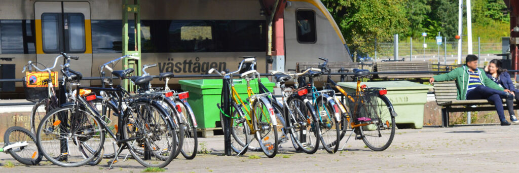 Cykelparkering vid tågstation